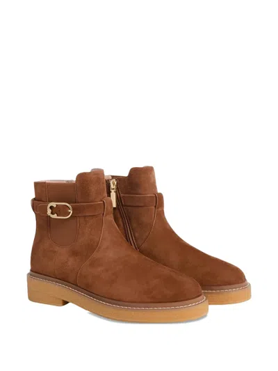 Coccinelle C-saddle Ankle Boots In Animal Print