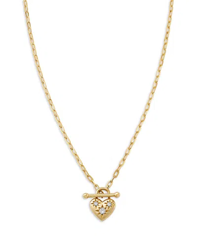 Moon & Meadow 14k Yellow Gold Lab Grown Diamond Heart Toggle Pendant Necklace, 18 In Gold