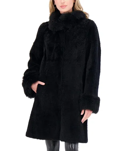 Gorski Sheared Cashmere Goat Jacket With Cashmere Goat Collar & Cuffs In Black