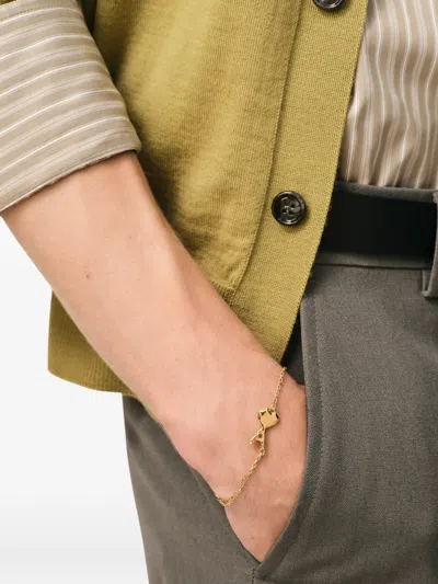 Ami Alexandre Mattiussi Hammered Ami De Coeur Bracelet In Gold