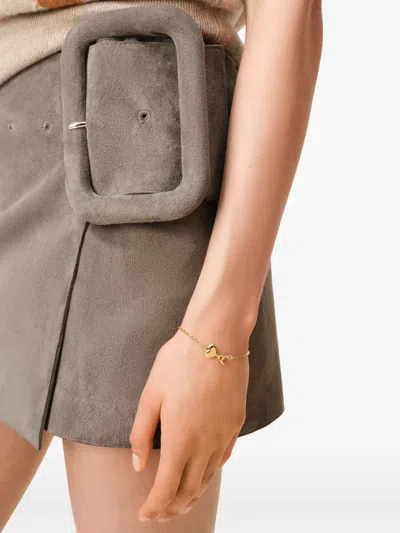 Ami Alexandre Mattiussi Hammered Ami De Coeur Bracelet In Gold