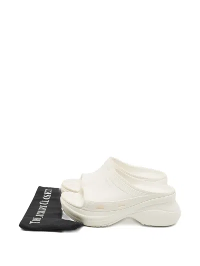 Pre-owned Balenciaga X Crocs Rubber Platform Slides In White