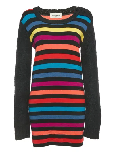 Pre-owned Sonia Rykiel Striped Wool Top In Black