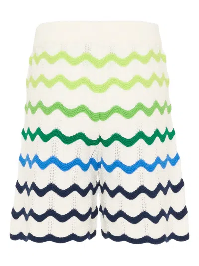 Casablanca Wave-pattern Shorts In White