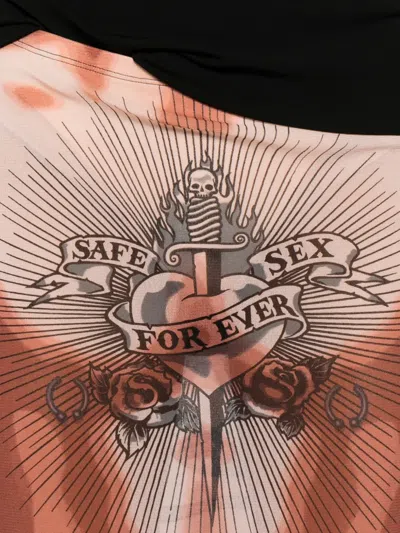 Jean Paul Gaultier Women S Re-edition Safe Sex Tattoo Long Skirt Black In Multi