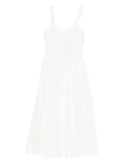 Doen Scoop Neck Marianne Midi Dress In White