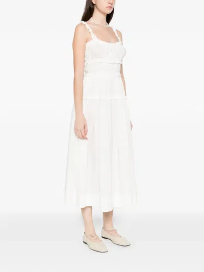 Doen Scoop Neck Marianne Midi Dress In White