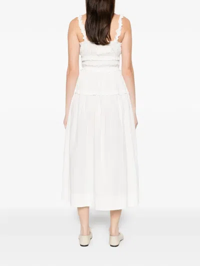 Doen Scoop Neck Marianne Midi Dress In White