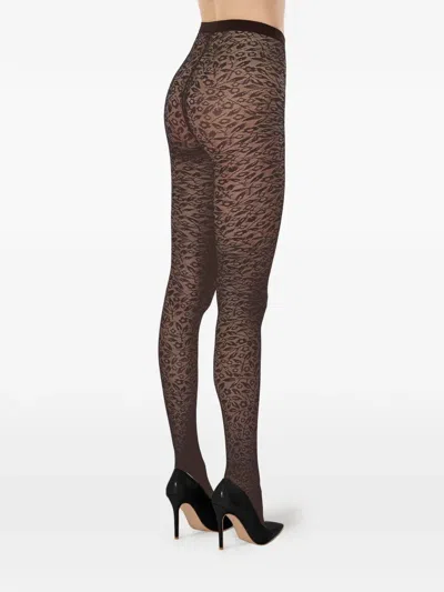 Wolford Bouquet Floral Tights In Brown