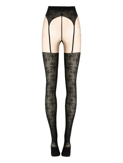 Wolford Passion Flower Tights In Black