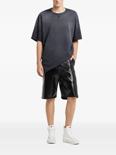 Courrèges Logo T-shirt In Black