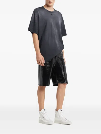 Courrèges Logo T-shirt In Black