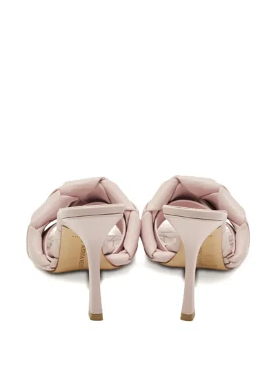Pre-owned Bottega Veneta Lido Leather Slides In Pink
