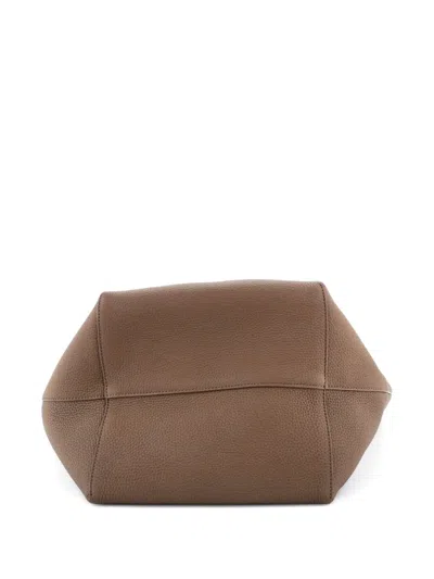 Pre-owned The Row N/s Park Tote Leather Large Bucket Bag In Brown