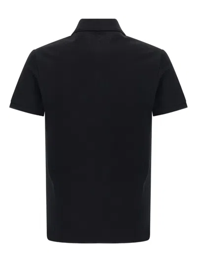 Balmain Embroidered Cotton Polo In Black