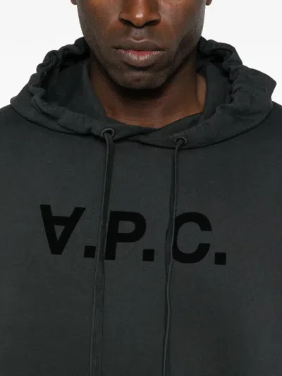 Apc Logo Hoodie In Black