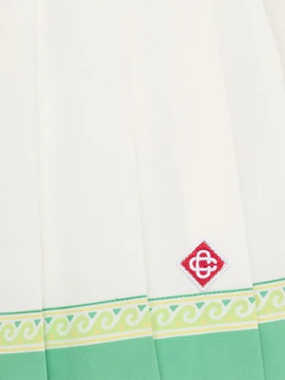 Casablanca Logo-detail Pleated Skirt In White