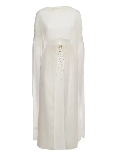 Pre-owned Anatomie Chiffon Embellished Skirt Set In Neutral