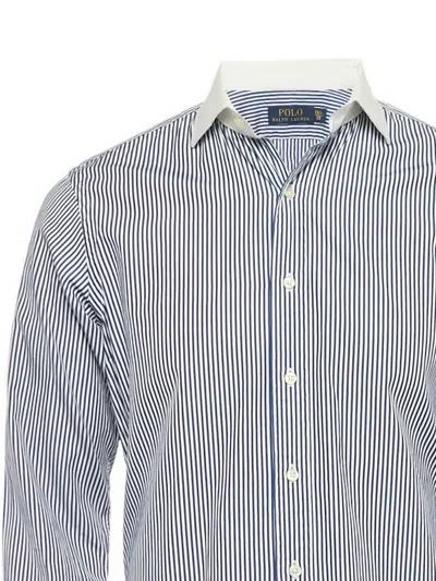 Pre-owned Polo Ralph Lauren Striped Button-down Shirt In Blue