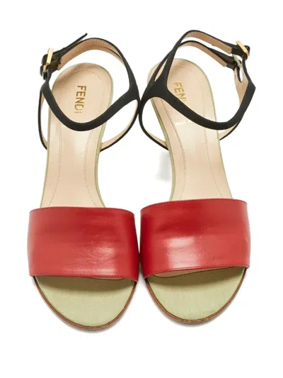 Pre-owned Fendi Leather Sandals In Red