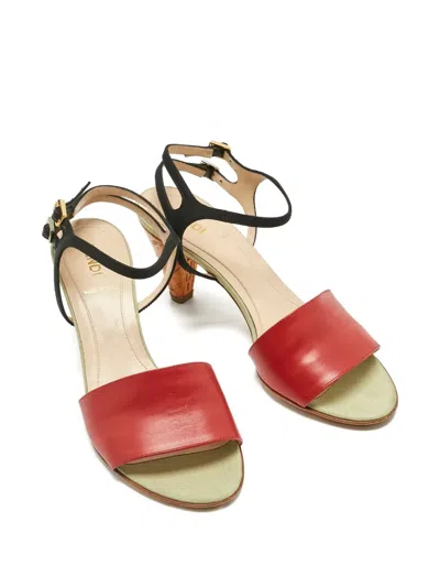 Pre-owned Fendi Leather Sandals In Red