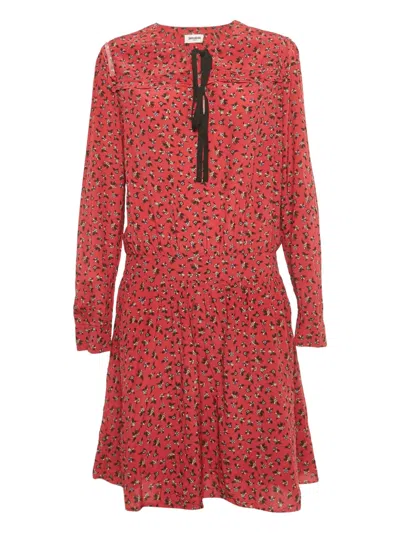 Pre-owned Zadig & Voltaire Floral-print Mini Dress In Red