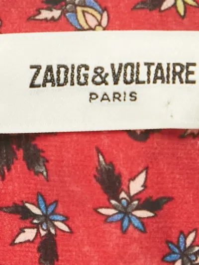 Pre-owned Zadig & Voltaire Floral-print Mini Dress In Red