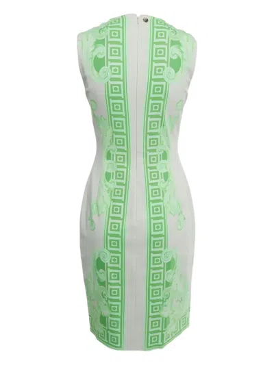 Pre-owned Versace Printed Dress In Gray