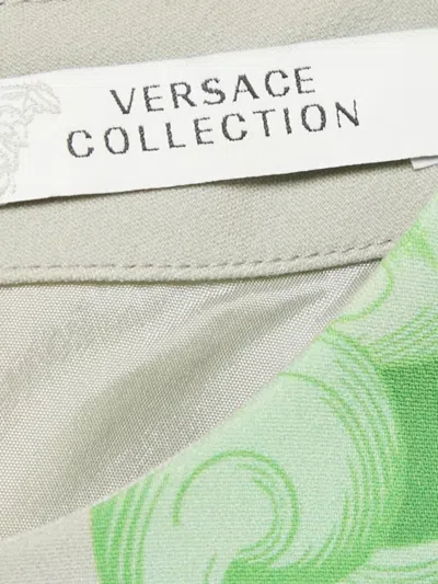 Pre-owned Versace Printed Dress In Gray