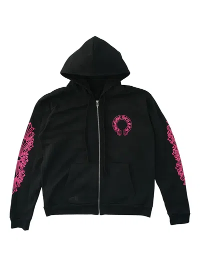 Chrome Hearts Horseshoe Zip-up Hoodie In Black