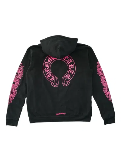 Chrome Hearts Horseshoe Zip-up Hoodie In Black