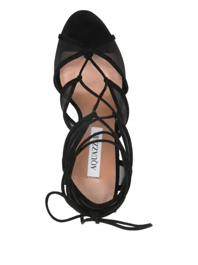 Aquazzura Fatal Lace-up Heeled Sandals In Black