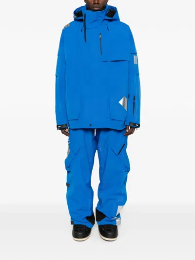 Templa Drawstring Cargo Ski Trousers In Blue