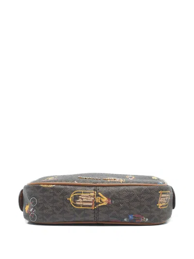 Pre-owned Michael Kors Jet Set Top-zip Cross Body Bag In Brown