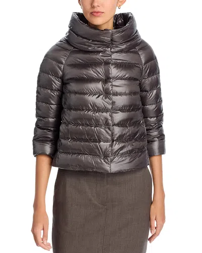 Herno Sofia Iconico Cropped Down Puffer Coat In Black