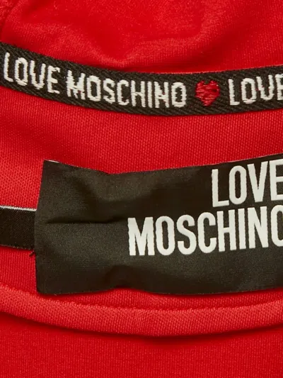 Pre-owned Love Moschino Logo-print Zip-up Hoodie In Red
