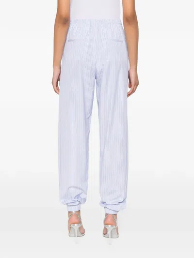 Attico Stripe Pull Trousers In Blue
