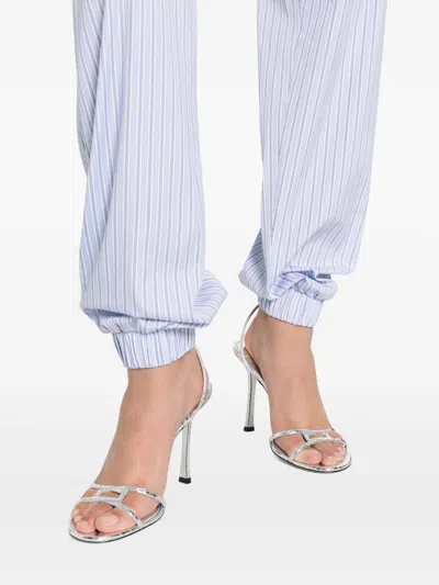 Attico Stripe Pull Trousers In Blue