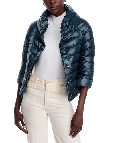 Herno Sofia Iconico Cropped Down Puffer Coat In Green