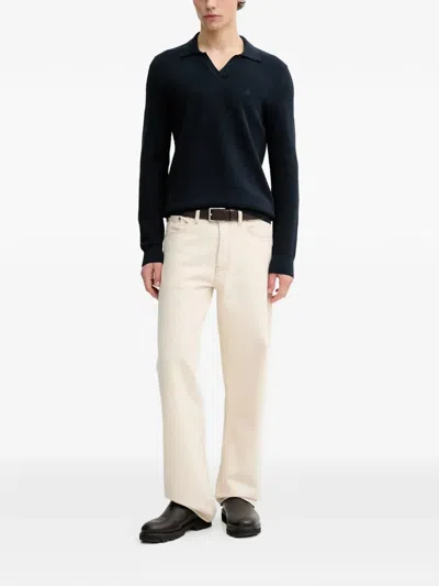 Marc O'polo V-neck Long-sleeve T-shirt In Blue