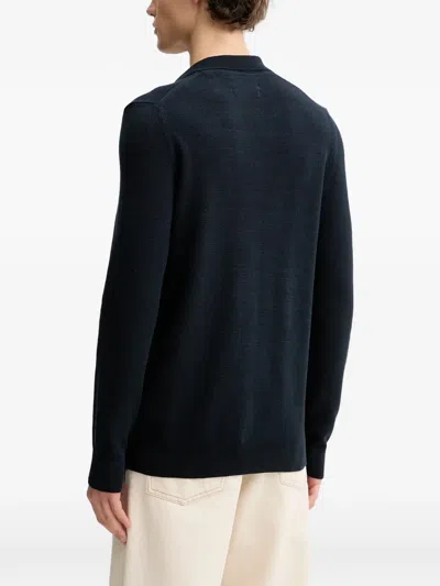 Marc O'polo V-neck Long-sleeve T-shirt In Blue