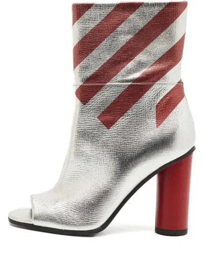 Pre-owned Anya Hindmarch Open-toe Boots In Silver
