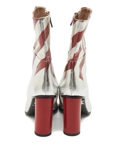 Pre-owned Anya Hindmarch Open-toe Boots In Silver