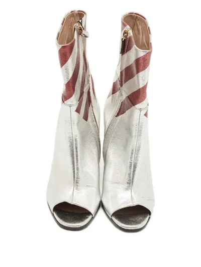 Pre-owned Anya Hindmarch Open-toe Boots In Silver