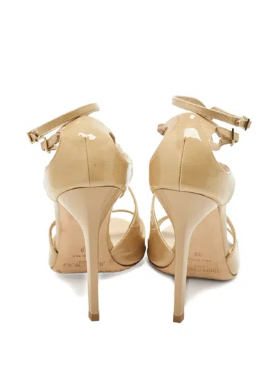 Pre-owned Jimmy Choo Lance Buckle Heeled Sandals In Neutral