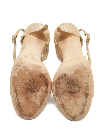 Pre-owned Jimmy Choo Lance Buckle Heeled Sandals In Neutral