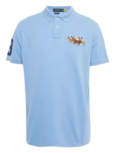 Pre-owned Polo Ralph Lauren Light-blue Graphic Polo Shirt