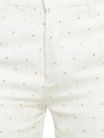 Pre-owned Zadig & Voltaire Pist Jac Star Trousers In White