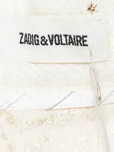 Pre-owned Zadig & Voltaire Pist Jac Star Trousers In White