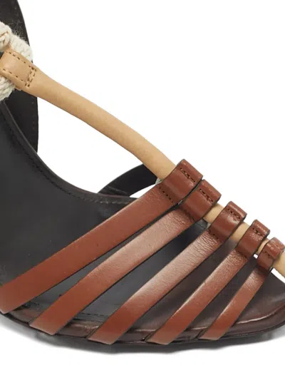 Pre-owned Saint Laurent Majorelle Lace-up Pumps In Brown